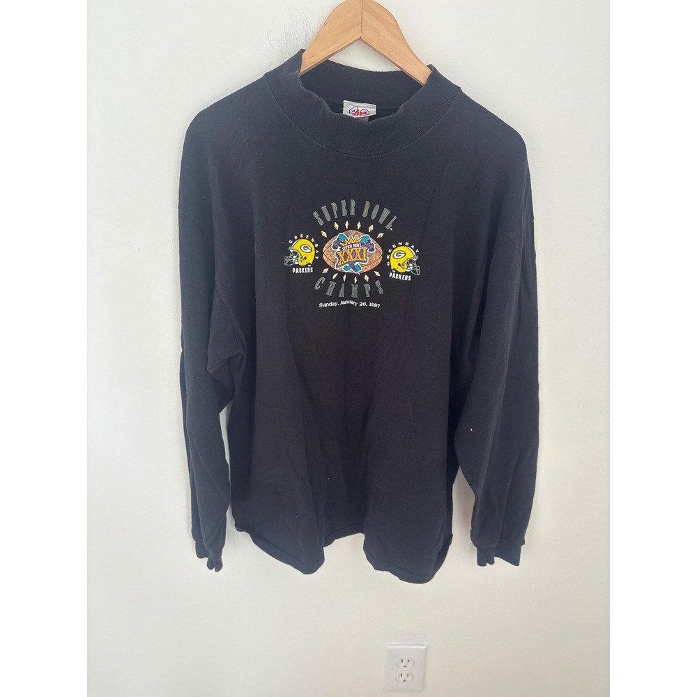 Vintage 1997 Green Bay Packers Super Bowl XXXI Champions Mock Neck Shirt XL